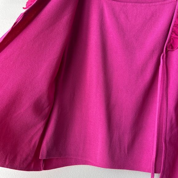 Pink Cable & Guage Tie Up Top - Picture 5 of 5